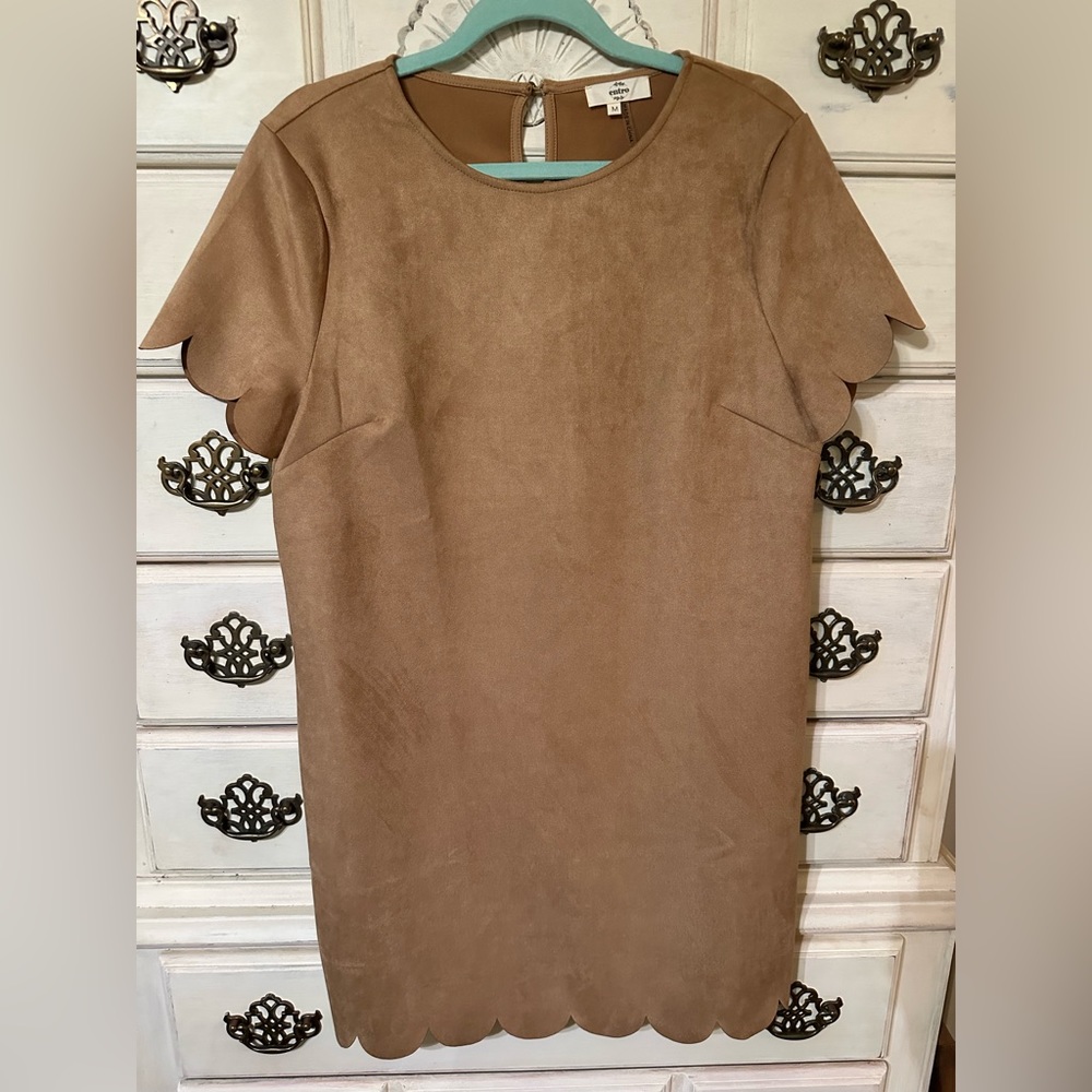Entro suede scalloped dress
